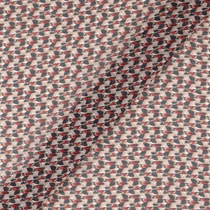 Tessuto crêpe geometrico blu navy