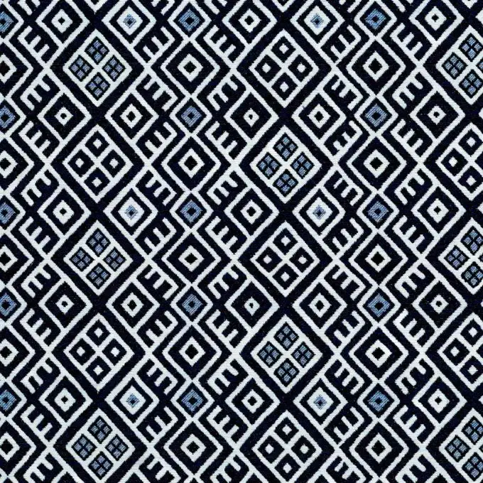 Tessuto jacquard nero e bianco Congo