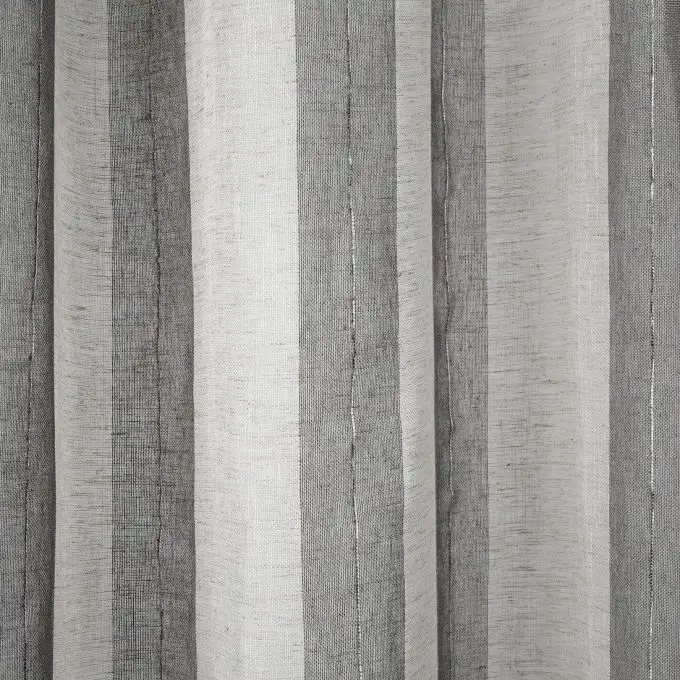 Tessuto velo righe grigie Roussillon grande larghezza
