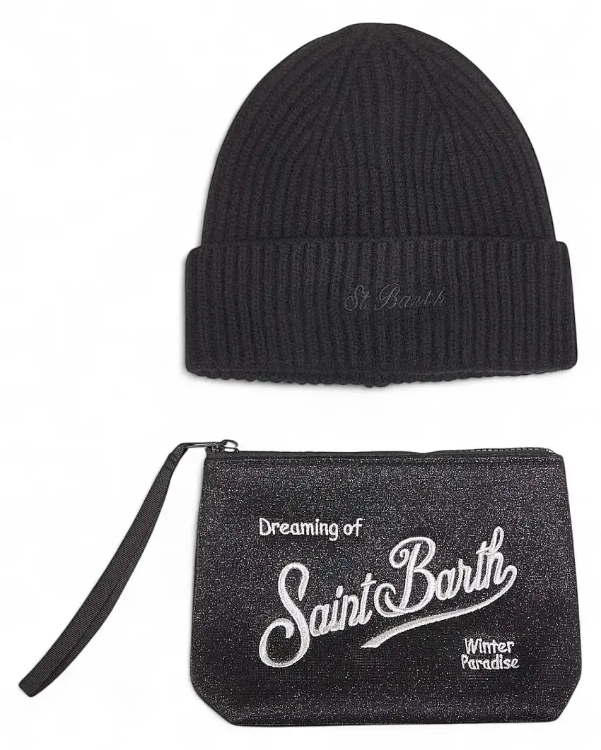 Christmas Box con berretto in lana merino e pochette