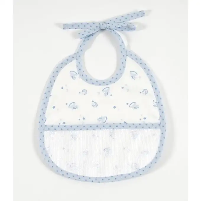 Bavaglino 3 mesi blu da ricamare