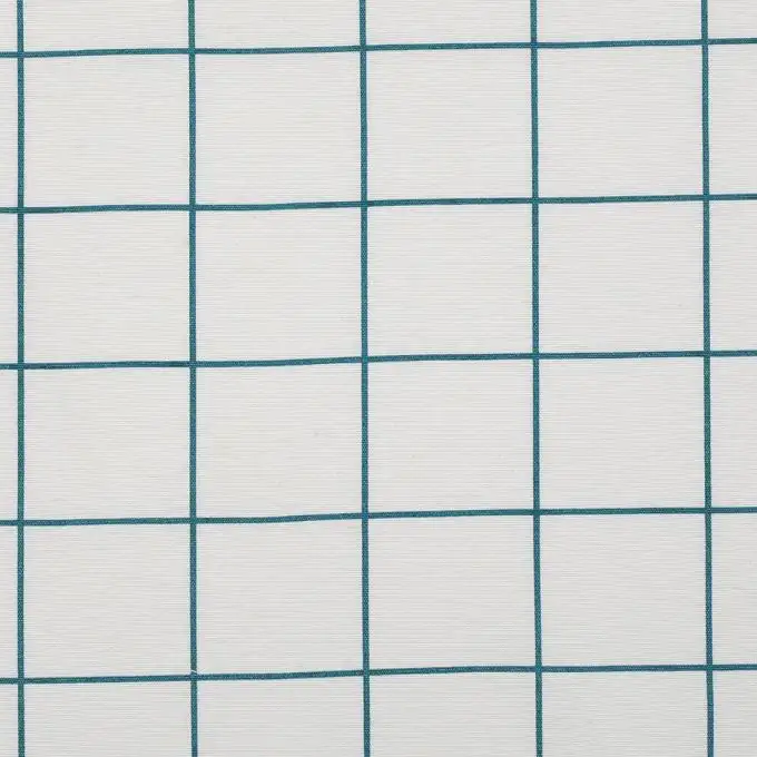 Tessuto cotone spesso bianco quadri blu - Qualità Sedia