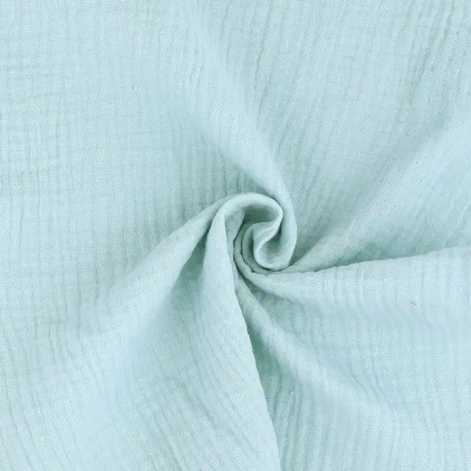 Tessuto doppia garza cotone Gaby blu turchese