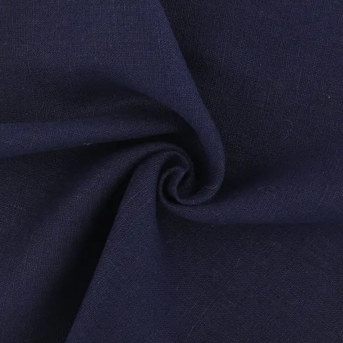 Tessuto lino lavato Propriano blu navy