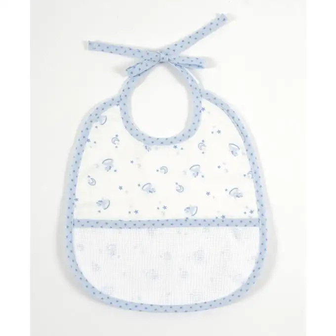 Bavaglino 6 mesi blu da ricamare