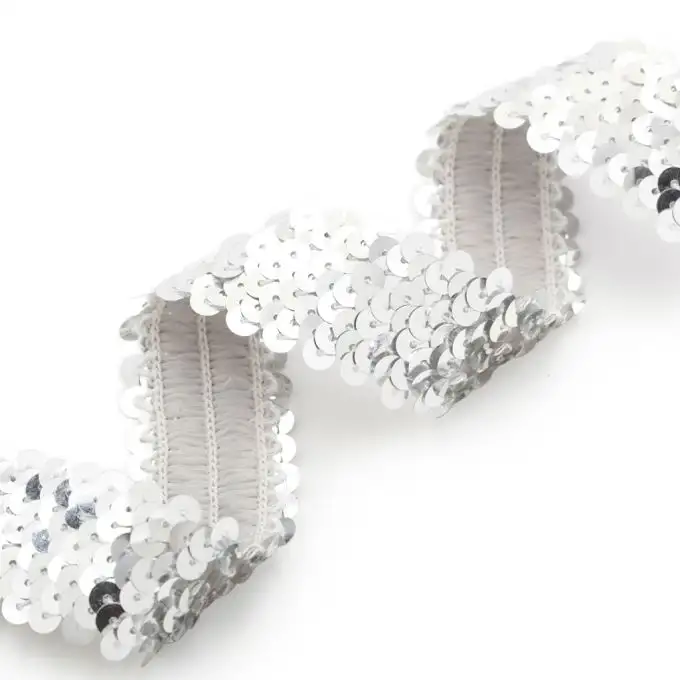 Elastico con paillettes argentate