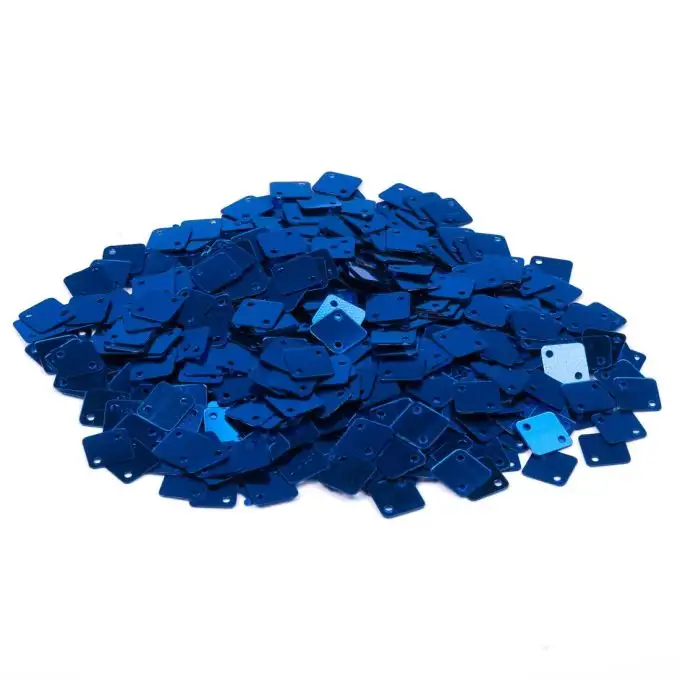 Paillettes piatte quadrate blu navy da cucire 7,5x7,5mm