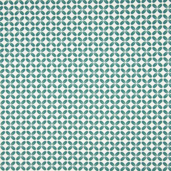 Tessuto jersey cotone geometrico verde