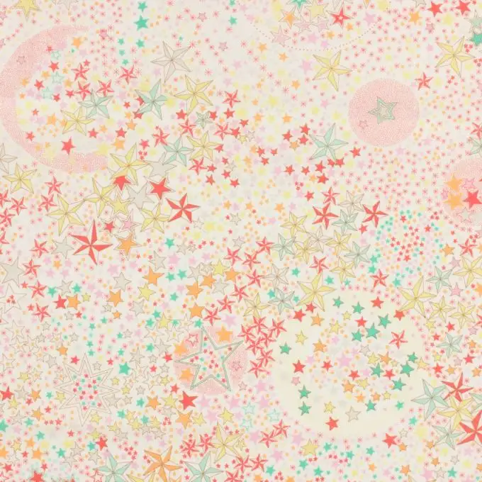 Tessuto popeline di cotone Liberty Adelajda giallo e arancione