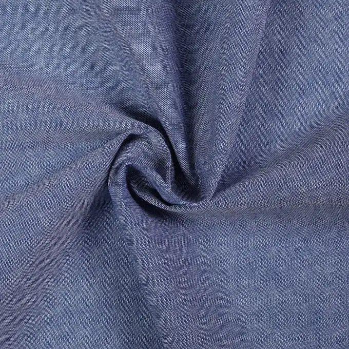 Tessuto cotone chambray blu marino