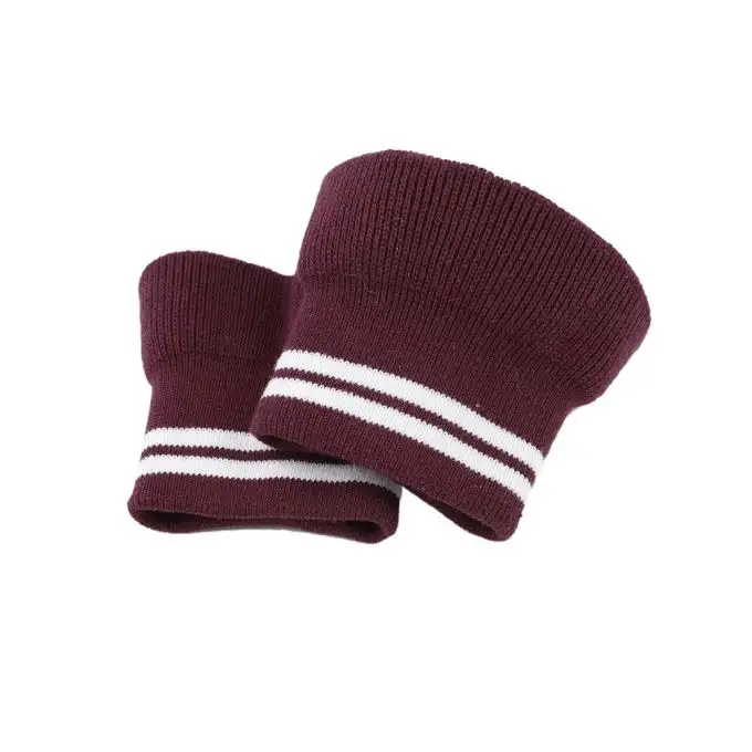 Polsini a costine rigate bordeaux