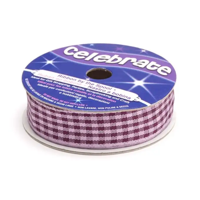 Bobina nastro a quadretti viola