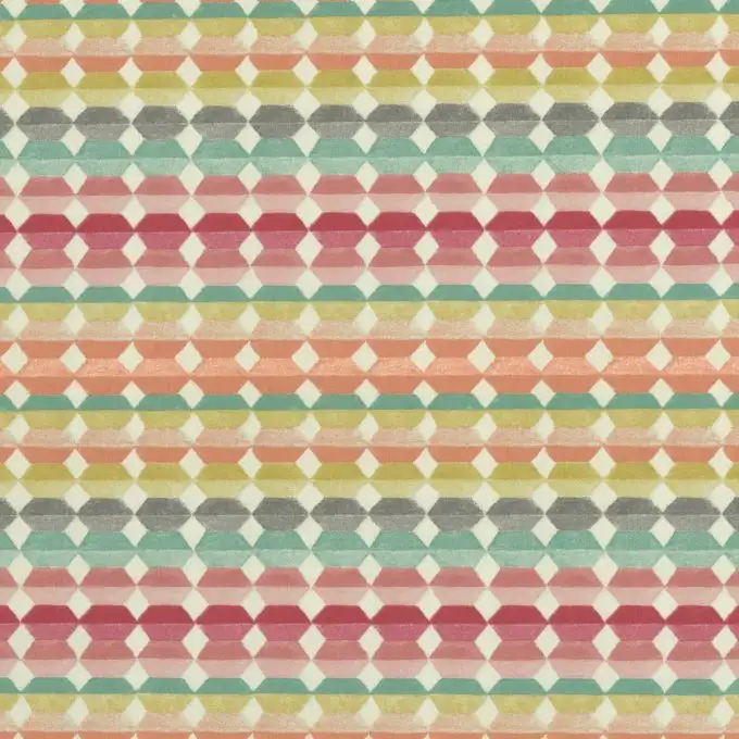 Tessuto cotone spesso motivi geometrici