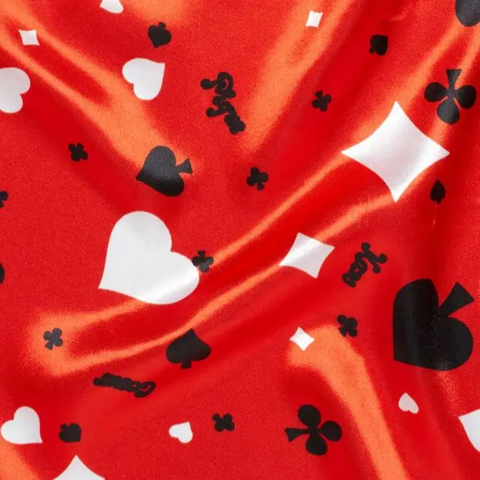 Tessuto raso motivi carte