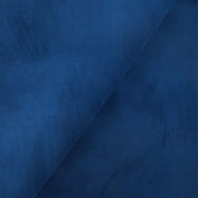 Tessuto velluto tinta unita blu reale