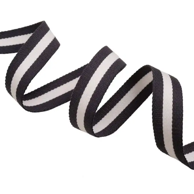 Cinturino per borsa a righe blu scuro e bianco