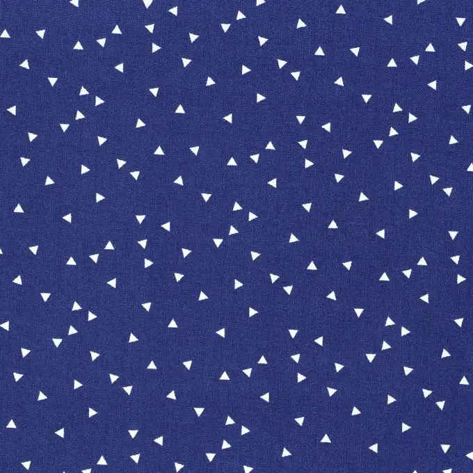 Tessuto popeline triangoli blu scuro