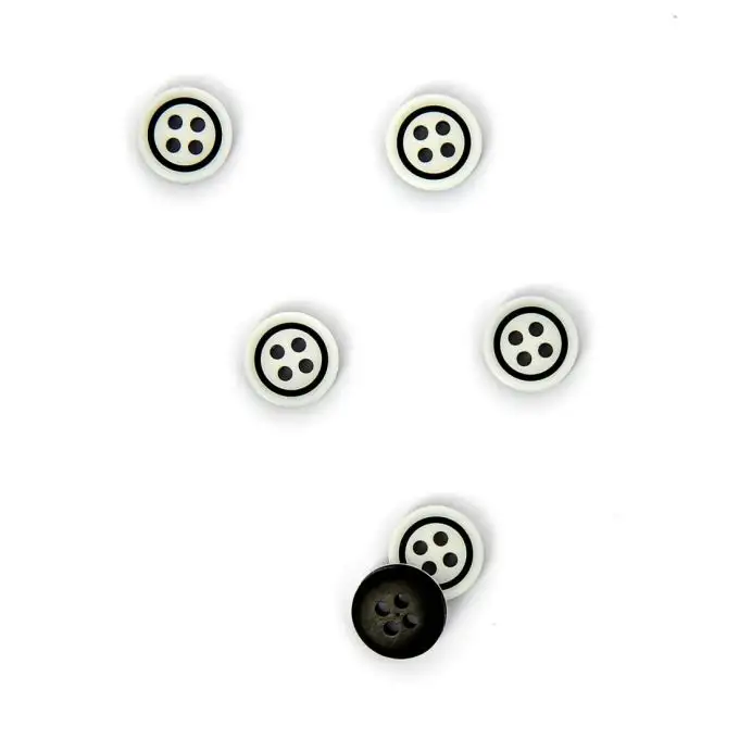 bottoni bianchi e neri 10 mm