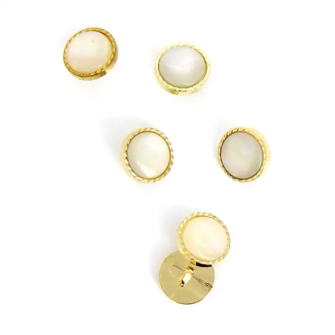 bottoni dorati forma perla 13 mm