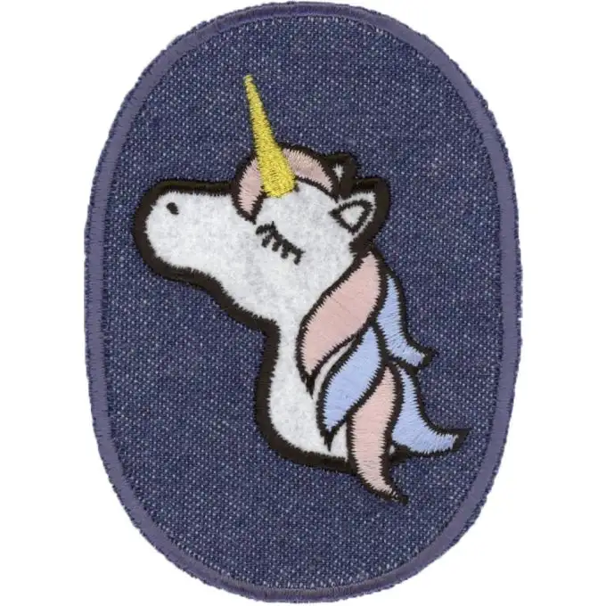 Scudetto unicorno su fondo jeans