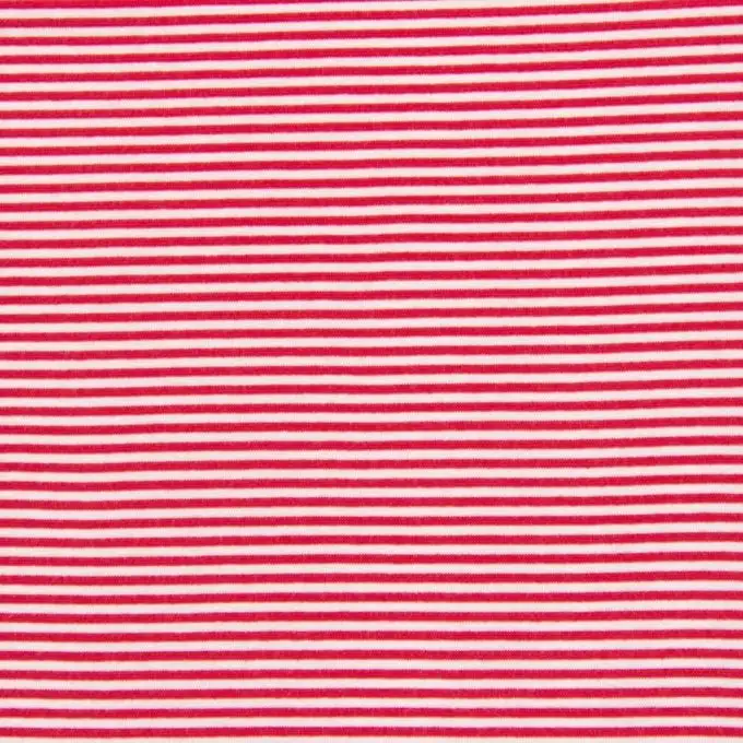 Tessuto jersey costina tubolare rigato rosso/bianco