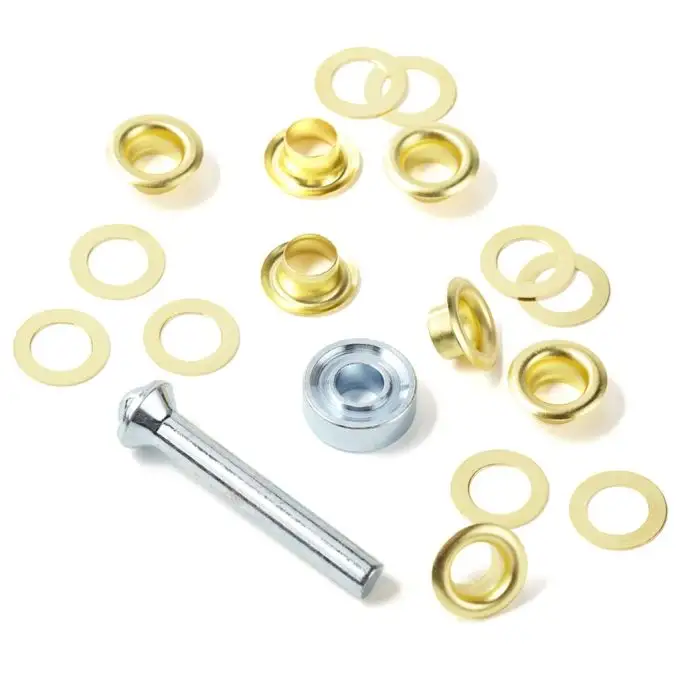 Occhielli con rondella Ø8mm e set di montaggio - Dorato