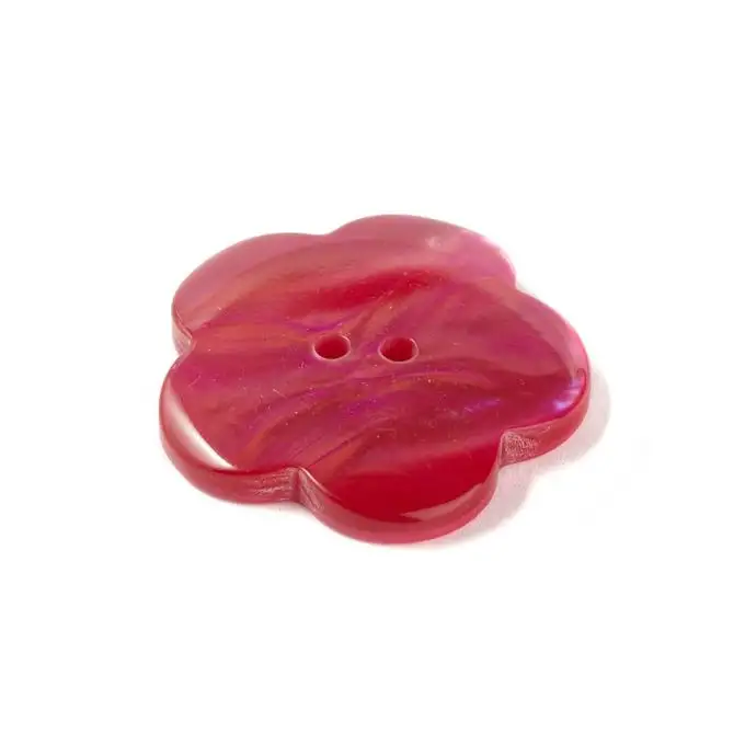 Pulsante fiore perlaceo Ø38mm - Fucsia