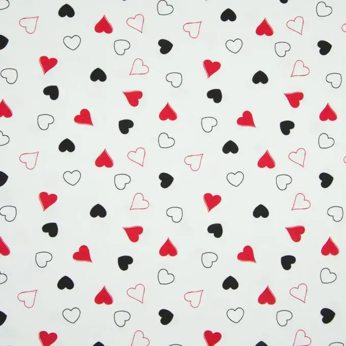 Tessuto jersey cotone cuori