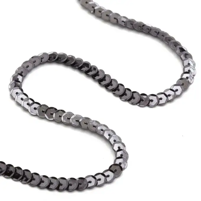 Nastro paillettes al metro - grigio