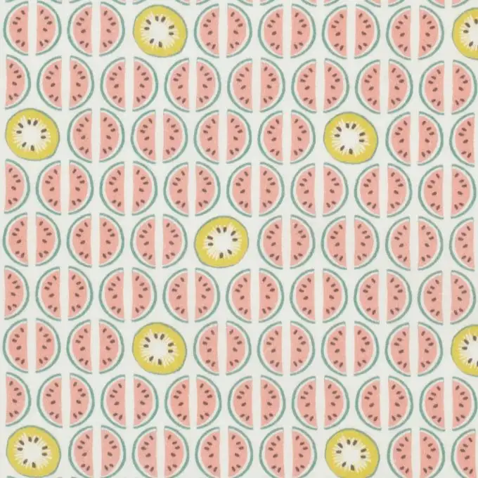 Tessuto cotone corallo motivo anguria