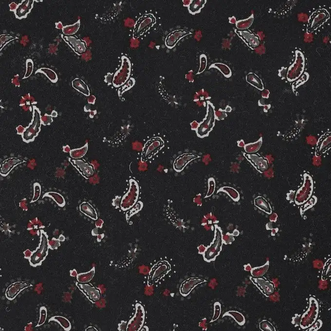 Tessuto cotone garzato cashmere nero