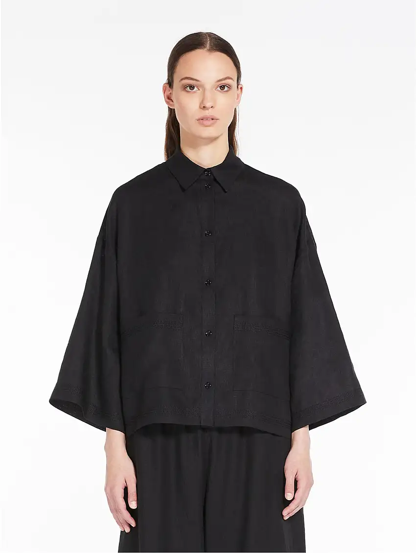 Camicia in Puro Lino Nero