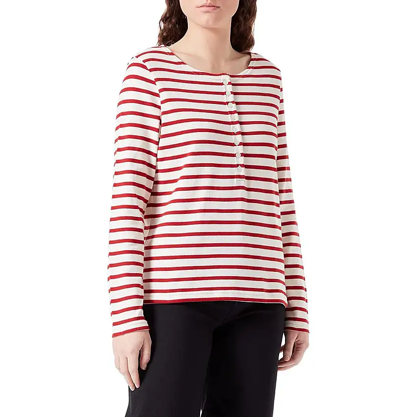 Maglietta da donna a maniche lunghe con collo tunisino Armor-Lux