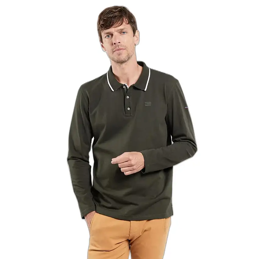 Polo a maniche lunghe con colletto fantasia Armor-Lux