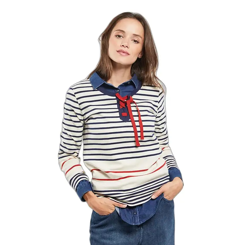 T-shirt da donna con collo tunisino Armor-Lux