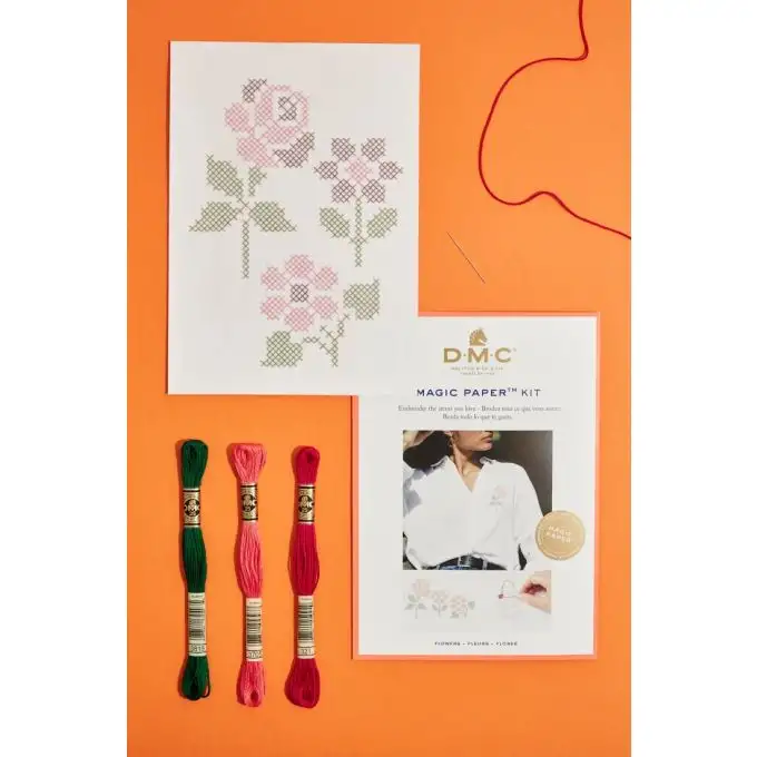 Kit ricamo a punto croce fai da te - Fiori