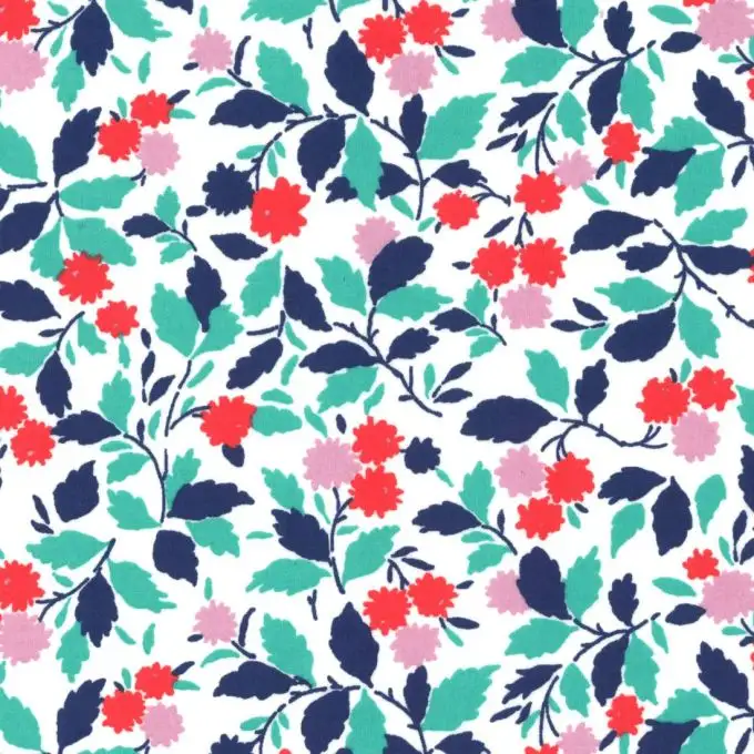 Popeline di cotone Liberty Andrea turchese