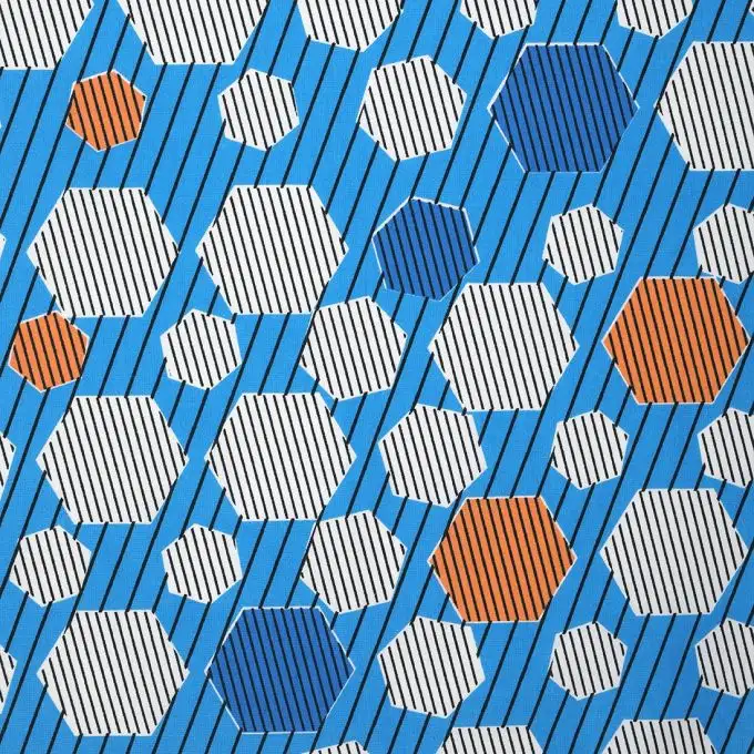 Tessuto popeline wax blu