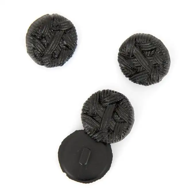 bottoni effetto corda nero 22mm