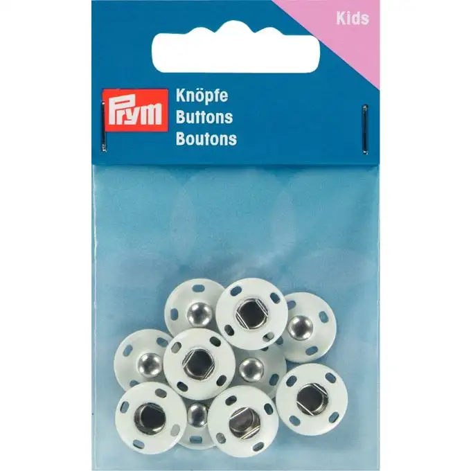 Bottoni a pressione cucire metallo 14mm bianco