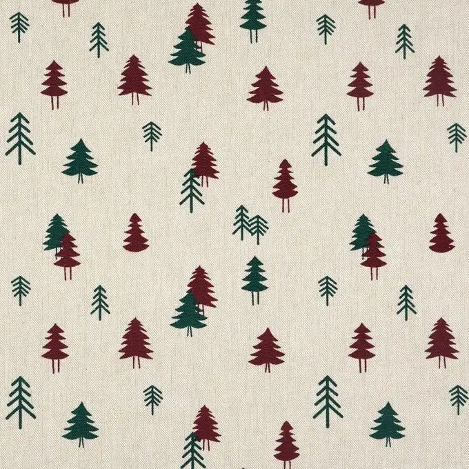 Tessuto cotone spesso naturale alberi di natale