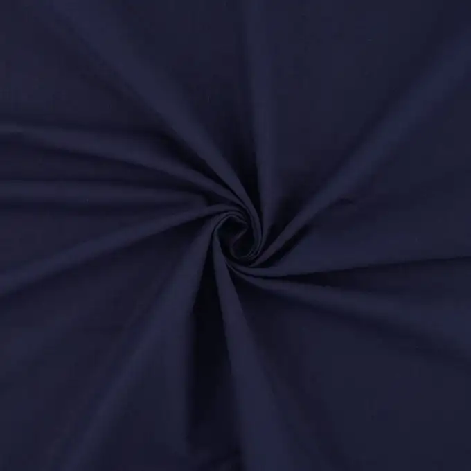 Tessuto velo di cotone biologico tinta unita blu scuro