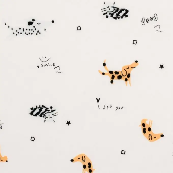 Tessuto jersey bianco cani