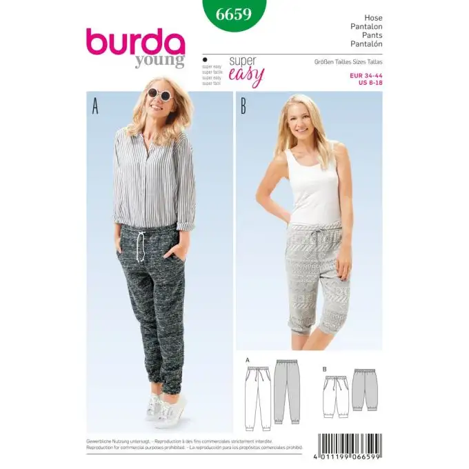 Modello burda 6659 pantaloni