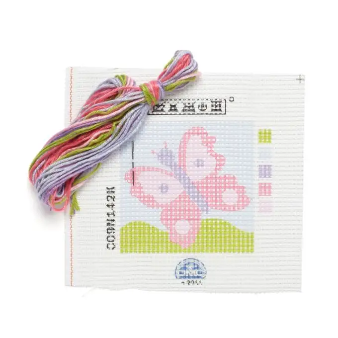 Tela 15x15cm - motivo Farfalla Rosa