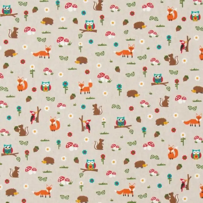 Tessuto cotone spesso volpi foresta