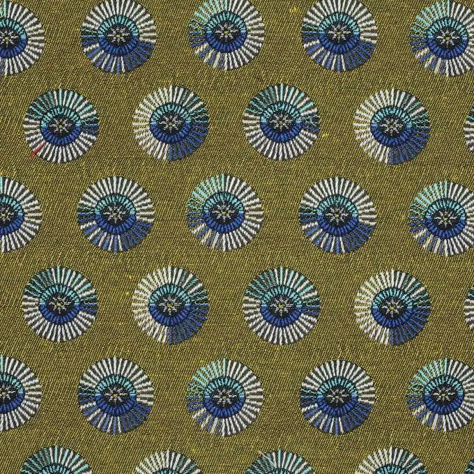 Tessuto jacquard Karama tondo giallo