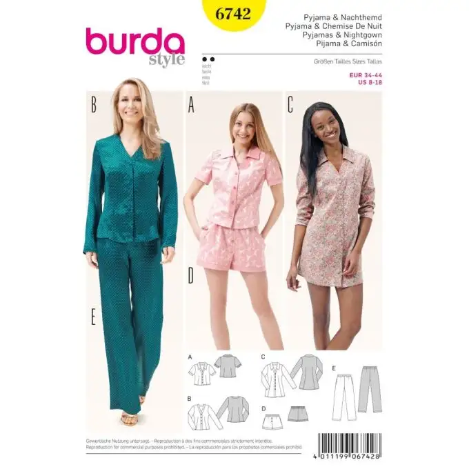 Modello pigiama - Burda n6742