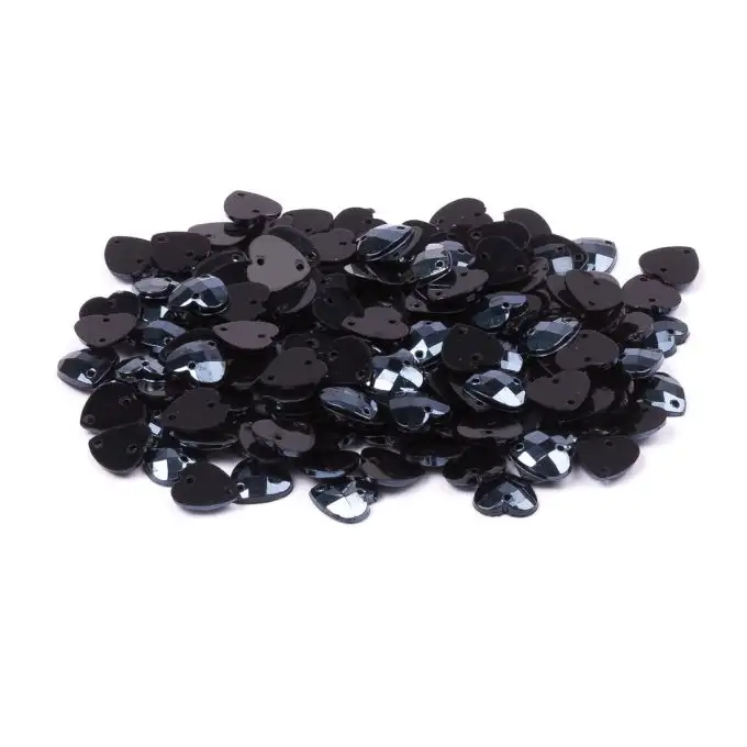 Paillettes da cucire cuore nero 8x8mm