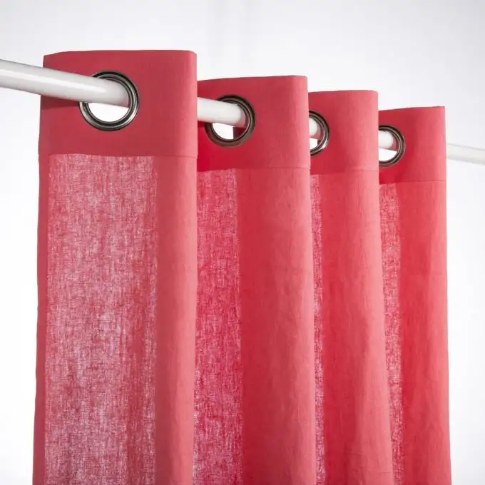 Tenda lino boho corallo